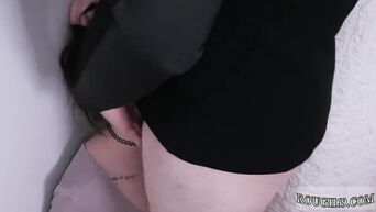 Hard blowjob and a large amount of sperm on the lips of teen