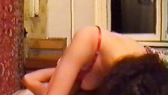 Home video with young curly beauty