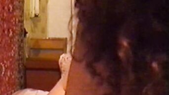 Home video with young curly beauty