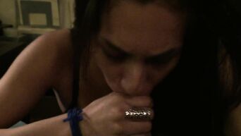 Blowjob big cock with young brunette lips