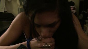 Blowjob big cock with young brunette lips