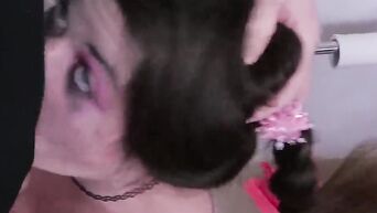 Stunning blowjob from a young seductress