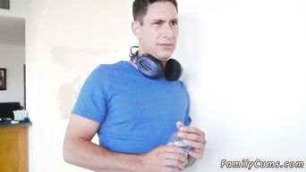 While his father was not at home, the son of a big penis fucked his lustful bride