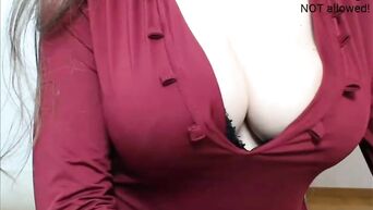 Burgundy body with a gorgeous open neckline