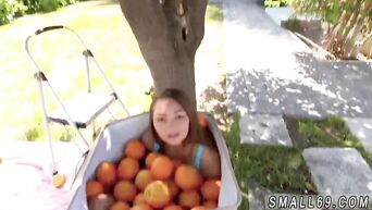 Sexy teen undresses and doing blowjob