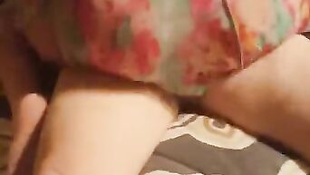 Appetizing ass in a short skirt fucks riding