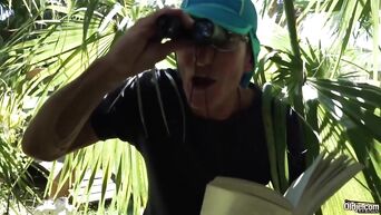 Hot sex with old man on the nature