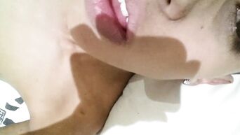 Real masturbation with a lot of cum