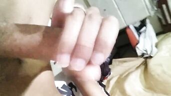 Real masturbation with a lot of cum