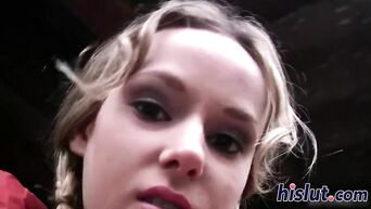 Cute pigtails, red cunt, green dildo