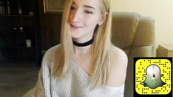 Masturbation from a chic blond close up