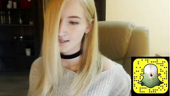 Masturbation from a chic blond close up