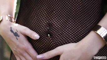 Dirty slut Kat Dior passionately sucks a big dick
