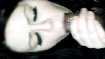 Thick milf sucks big black dick on amateur camera