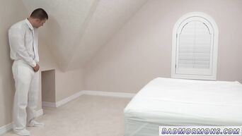 The guy enjoys blowjob and fucks with a whore in a brothel