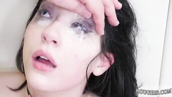 Porn compilation with BDSM bullying conducted over a sexy brunette