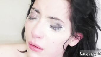 Porn compilation with BDSM bullying conducted over a sexy brunette
