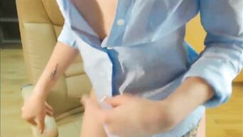 Cute blonde masturbates a sweet pussy