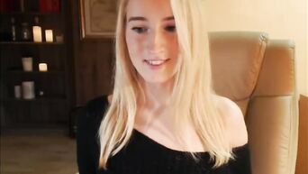 Blonde has fun and masturbates