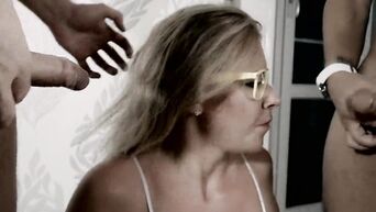 Her first orgy before camera