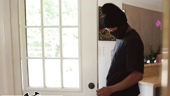 Black robber fucks natural tits Elsa Jean