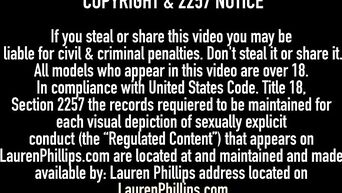 MILF Lauren Phillips fucks herself with dildo in front of webcam