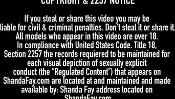 Shanda Fay masturbates during blowjob in shower