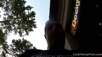 Ugly slut gets anal fuck in nature