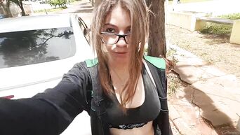 Public masturbation from young Latina