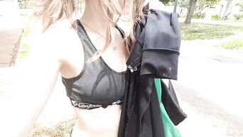 Public masturbation from young Latina