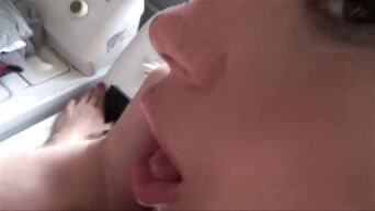 Young husband and wife fucked on washing machine