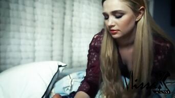 Elegant blonde begs for hot fuck