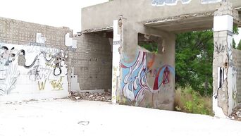 Dirty fuck with whores in ruins