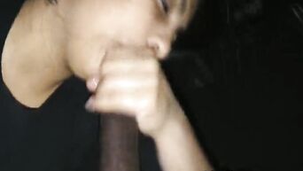 Latin prostitute sucks big black penis