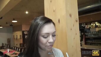 European girl fucking at bowling club for money
