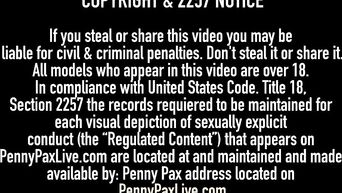 Busty sluts Lolly Ink & Penny Pax share one dick
