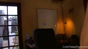Double penetration for office whore