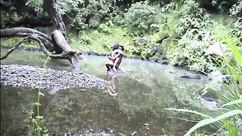 Tarzan fucks horny brunette in woods