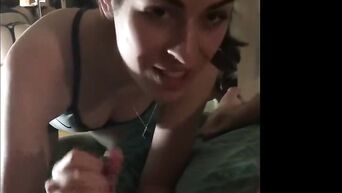 Amateur masturbation with licking testicles