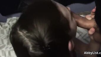Must see how my petite sister does blowjob!