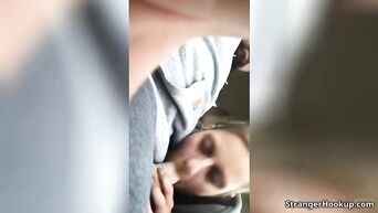 Blowjob from road slut in car