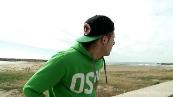 Hard fucking on beach with dirty whore