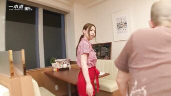 Japanese waitress with hairy cunt will not leave anyone indifferent