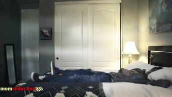 Stepmother seduced horny stepchild