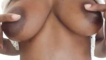Black web model makes porn lactation