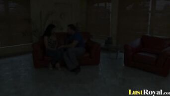 MILF babe Amanda Black helped husband get loan