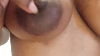African webcam model milks natural boobs