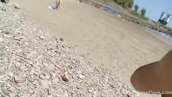 Safe sex with stranger on the beach