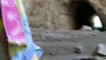 Safe sex with stranger on the beach