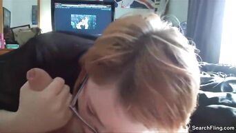 British girl sucks dick because she has menstruation